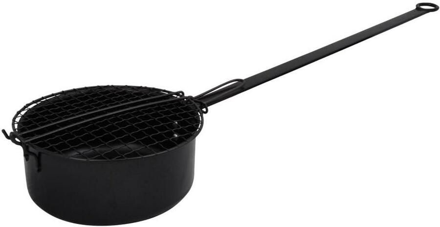 Popcorn pan Metalen pan Thuis popcorn maken Grote capaciteit 70 cm lang Zwart