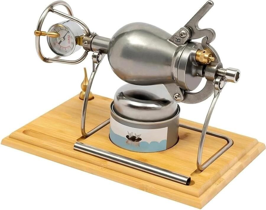 Popcornpoppers Hand Popcorn Chinese Traditionele Popcorn Maker Roestvrij Staal Popcorn Pot met Houten Basis Kleine Popcorn Kanon Familie Bijeenkomst Party (520ml)