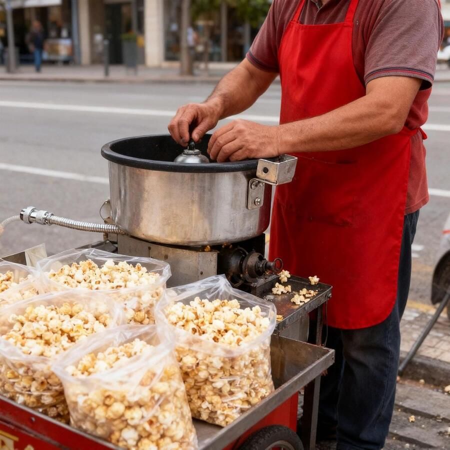 Popcornpot Roestvrij Staal Snack Maker Filmavond Snacks Grote Capaciteit XXL Zilver - Foto 2