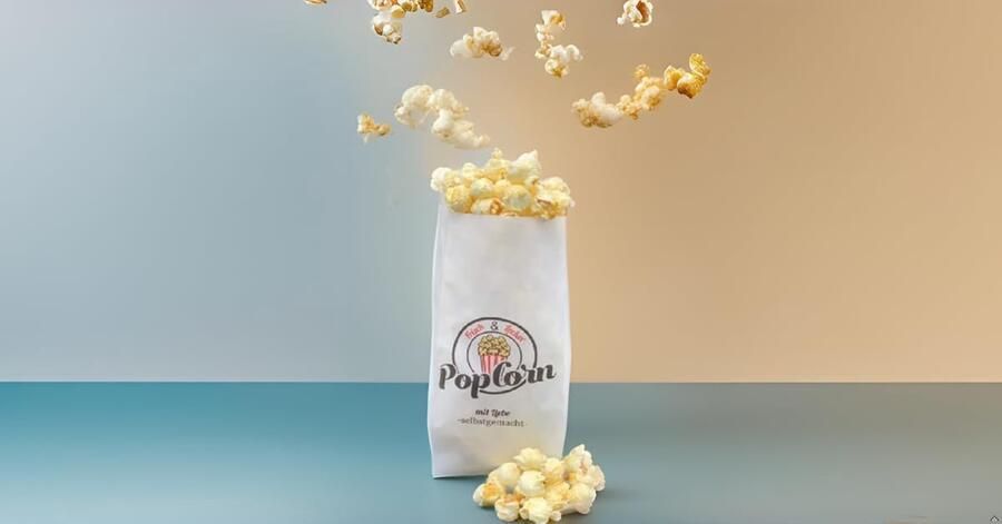 Popcornzakjes 100 stuks Huisgemaakt met liefde 1 liter en 35 gram popcorn 100% recyclebaar ShopVlot