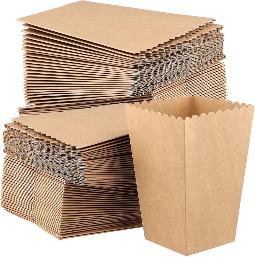 Popcornzakjes kraftpapier klein popcornzakjes snackbox voor thuisbioscoop feesten filmavond 100 stuks