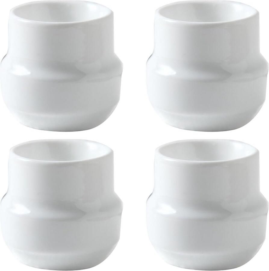 Porselein Eierhouder – witte eierstandaard voor gekookte eieren oven- en magnetronbestendig vaatwasmachinebestendig set van 4