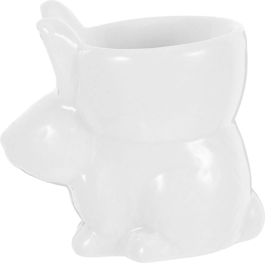 Porseleinen Ei Cup Paasdecoratie Konijn Ontbijt Serveren Unieke Bunny Vorm 7.2 x 6.8 x 5.1 cm
