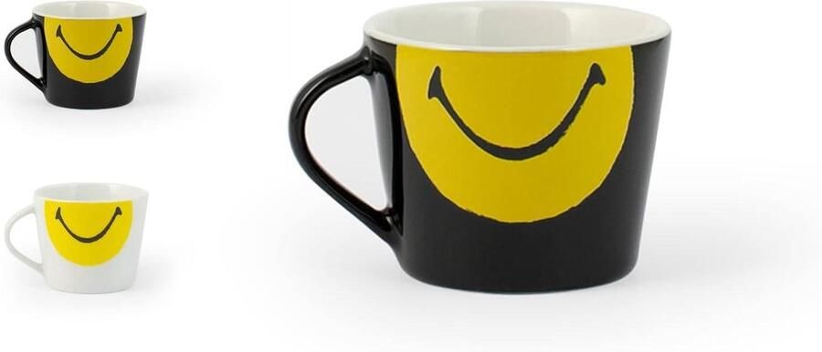 Porseleinen Koffiemok Cappuccinokop Mok Koffie Drinken Met Glimlach Ontwerp 100 cc Geassorteerd - Foto 1
