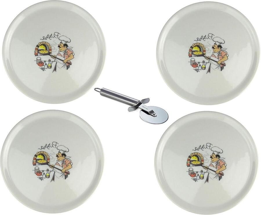 Porseleinen Pizzaborden Eetborden Pizza Serveren Gastronomische Kwaliteit Ø31 cm Wit