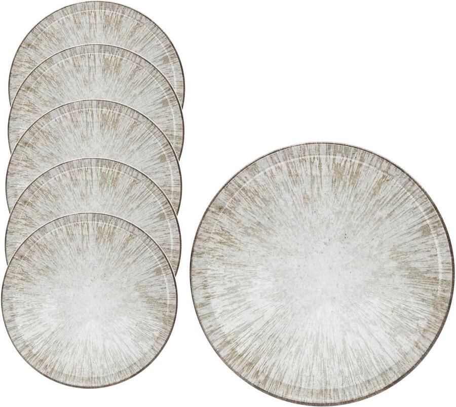 Porseleinen Pizzaborden XL Borden Pastaborden Italiaanse Maaltijden Serveren Extra Brede Rand Ø 33 cm Wit