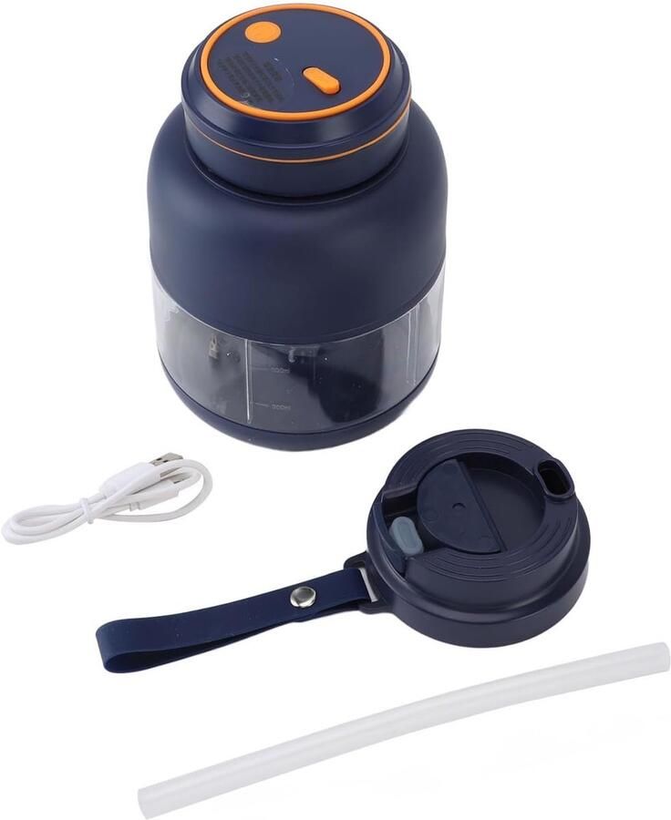 Portable Blenders Handheld Fruit Mixer USB Rechargeable Personal Blender Juicer Cup Leakproof Powerful Mixing (Blue) ShopVlot