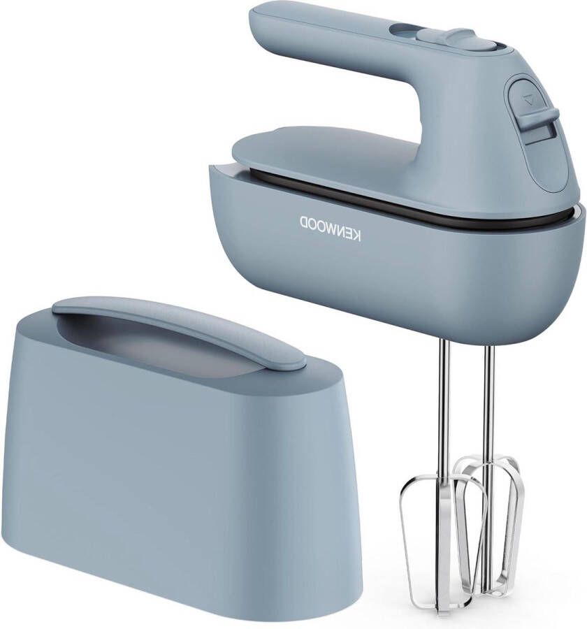 Portable Electric Hand Mixer Stainless Steel Whisk and Dough Hook 5 Speeds 350 W Storm Blue