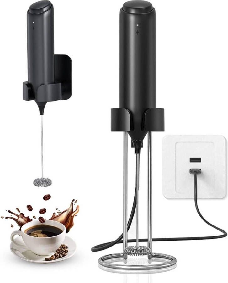 Portable Electric Milk Frother Stainless Steel Stand USB Beverage Mixer Coffee Latte Cappuccino Hot Chocolate