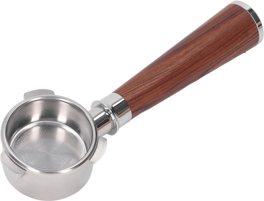 Portafilter Handle Bodemloze Koffiemachine Onderdelen Roestvrij Staal Gebrouwen Koffie 54 Mm 870 Serie Vervangende Handvat Bodemloze Portafilter Geschikt voor 880 Serie Rozenhout Koffie Brouwen