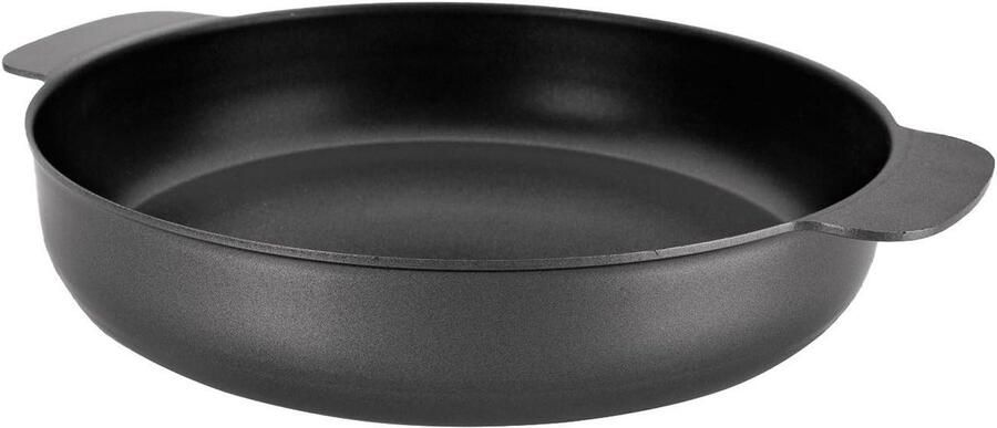 Portiebord Indubasic Kleine Koekenpan Porties Opwarmen Dubbele Antiaanbaklaag 16 cm Grijs