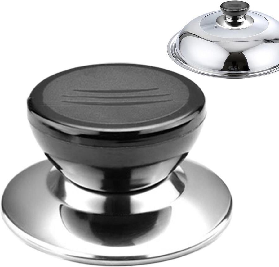 Pot Deksel Knop Pan Handvat Vervanging Veilig Koken Hittebestendig Materiaal 5x5 cm Zilver