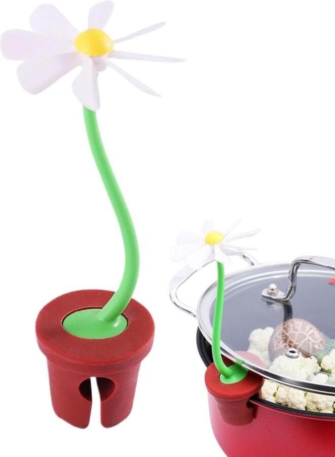 Pot Deksel Lifter Morsbestendige Kook Gadget Koken Zonder Overkoken Bloemvormige Stoomoplosser 14.5x4.2x4.2cm Niet gespecificeerd