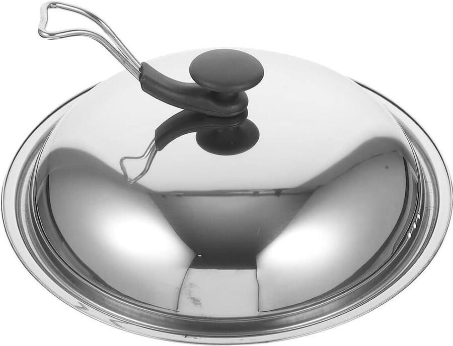 Pot Deksel Universele Pan Deksel Koken en Stomen Verticaal Staand Ontwerp 36CM Zilver