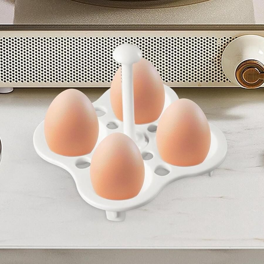 Pot Eierrek Eierhouder Koken Eieren Stomen Met Handvat 3D x 11B x 3H cm Wit