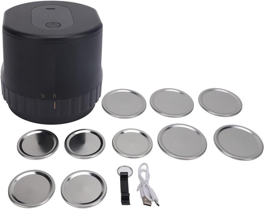 Pot Vacumeermachine Automatische Sealer Voedsel Vers Houden Draadloos en Oplaadbaar 13 x 11 x 11 cm