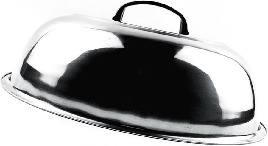 Potdeksel Roestvrijstaal Kookdeksel Keuken Koken en Stomen Diep Boogontwerp 38cm Diameter Zilverkleurig