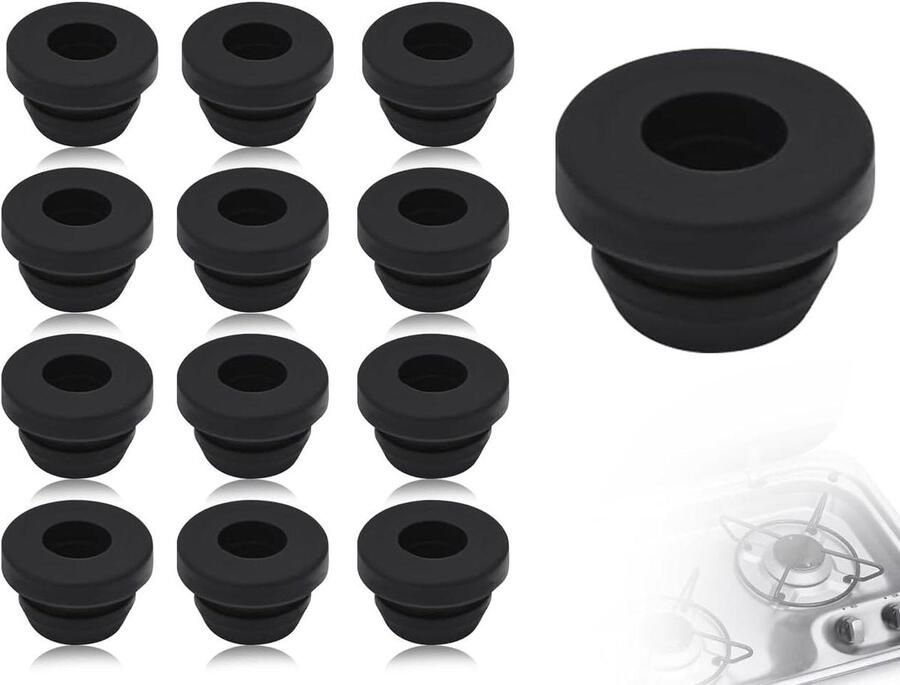 Potdrager rubbers Rubberen voetjes doppen Kookplaat beschermen Hoge kwaliteit rubber 12 stuks Zwart