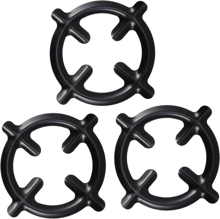 Potenhouders Gasfornuis Wok Ring Stabiel Koken Hittebestendig IJzer 3 Stuks Zwart