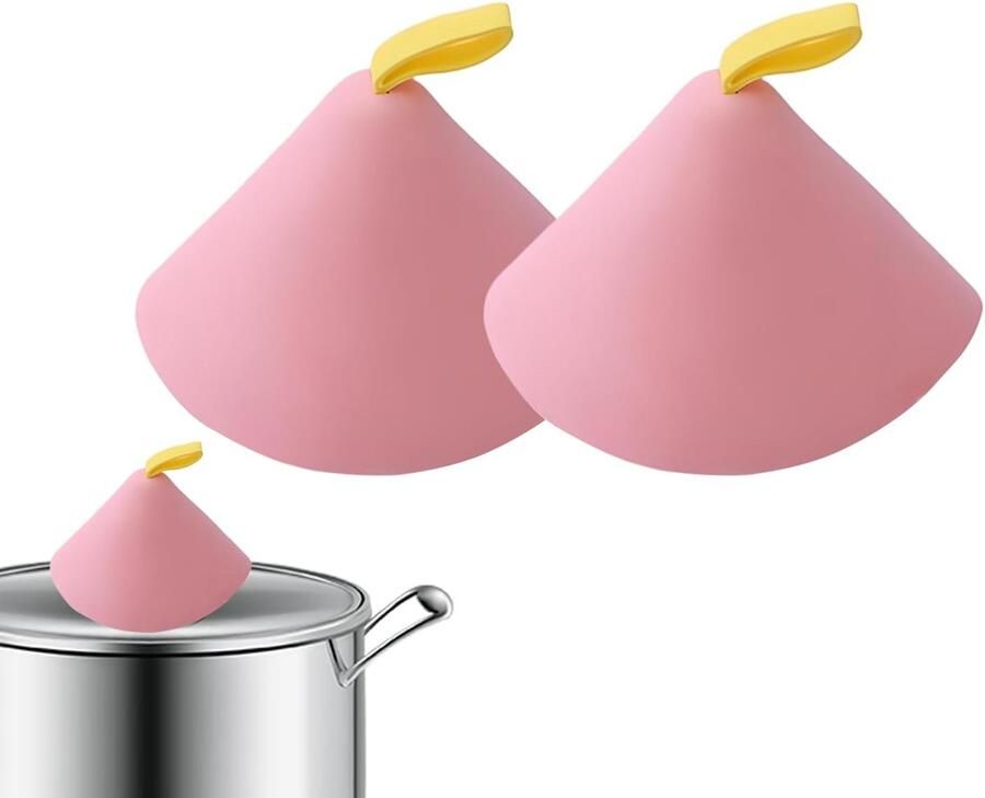 Pothandvat Covers Dekselhouders Veilig Koken Hittebestendig Siliconen 2 Stuks Roze