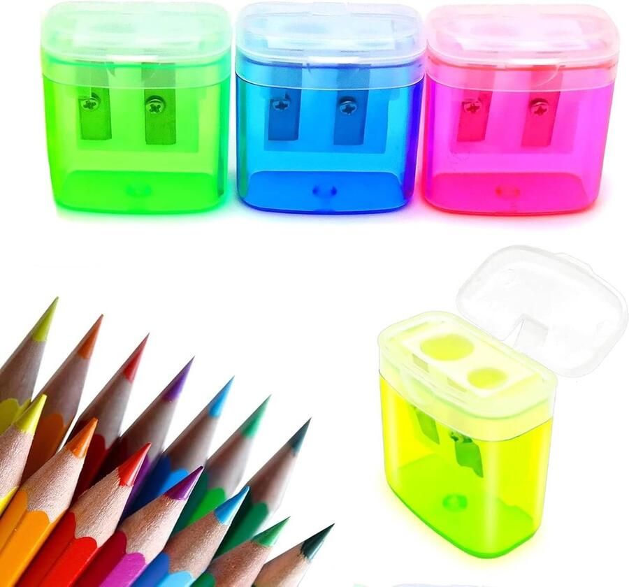 Potloodslijper handmatig compacte 4-delige set kleurrijk ontwerp ideaal voor school en kantoor SnelShoppen