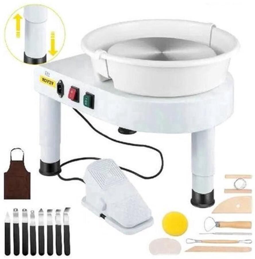 Pottenbakkersschijf Aardewerk Wiel Keramische Machine Elektrisch Keramisch Wiel 35 Cm 450 W Wit