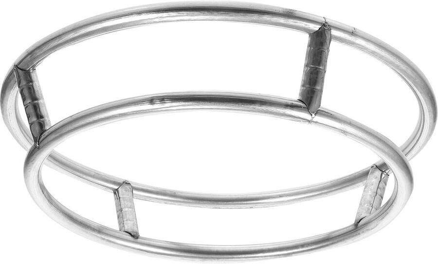 Pottenhouder Ringen Wok Brander Ring Koken Stabiliseren Dubbele Ring Ontwerp 26.5 cm Zilver - Foto 1