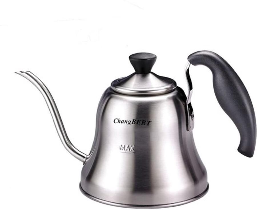 Pour Over Thee Koffie Waterkoker Zwanenhals Roestvrij Staal Theepot Werkt op Gas Elektrisch Inductie Kookplaat 1L (34oz)