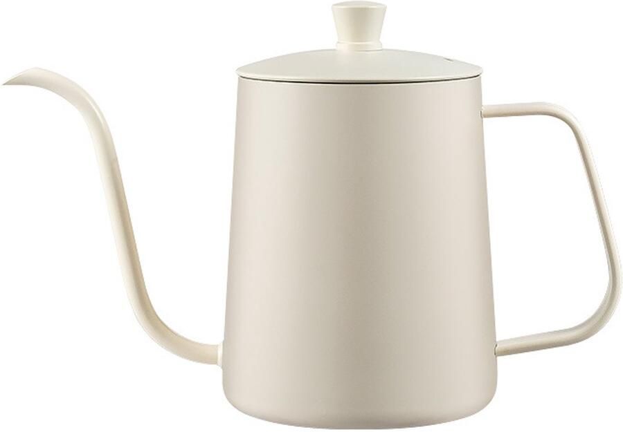 Pour-over waterkoker koffiezetapparaat met zwanenhals en deksel roestvrijstalen koffiezetapparaat met lange smalle tuit pour-over waterkoker pour-over theepot (600 ml met gegradueerd deksel)