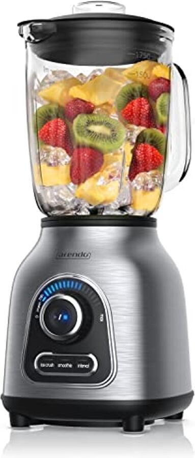 Powerful Stainless Steel Blender 1400W with 1.75L Glass Jar Adjustable Speed and 3 Functions