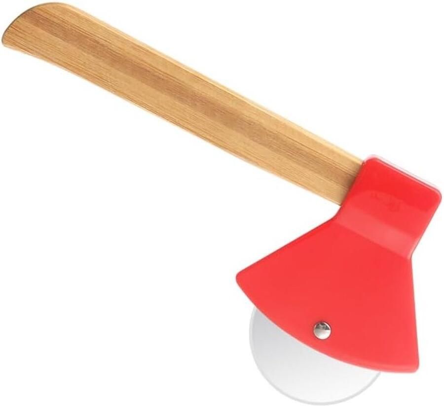 Praktische en gemakkelijk schoon te maken pizzacutter van roestvrij staal met beschermde snijblad voor perfecte sneden en gebruiksgemak