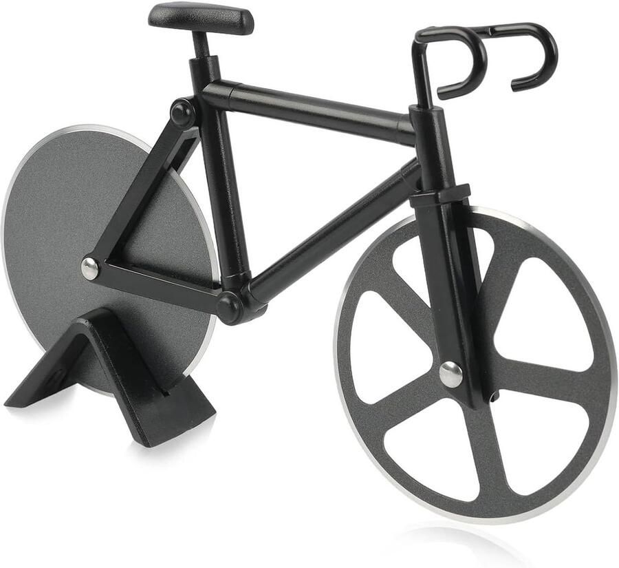 Praktische en grappige pizzasnijder in de vorm van een fiets Roestvrij staal met anti-aanbaklaag ideaal keukengerei voor pizzaliefhebbers en cadeau-ideeën