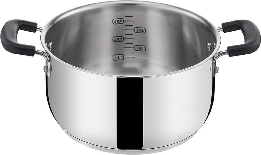 Praktische Kookpan Sauspan Steelpan Koken en Serveren Dubbele Hoge Handgrepen 20 cm Grijs