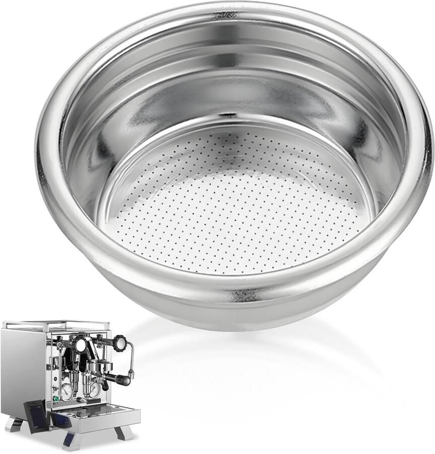 Precisie Filtermandje 58mm voor Dubbele Espresso Onderloos Design RVS Geschikt voor 18-20g Koffie