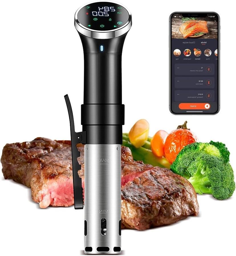 Sous Vide Precisie Waterbad Circulator Gezond Koken Wifi App Bediening 23 Liter Zwart