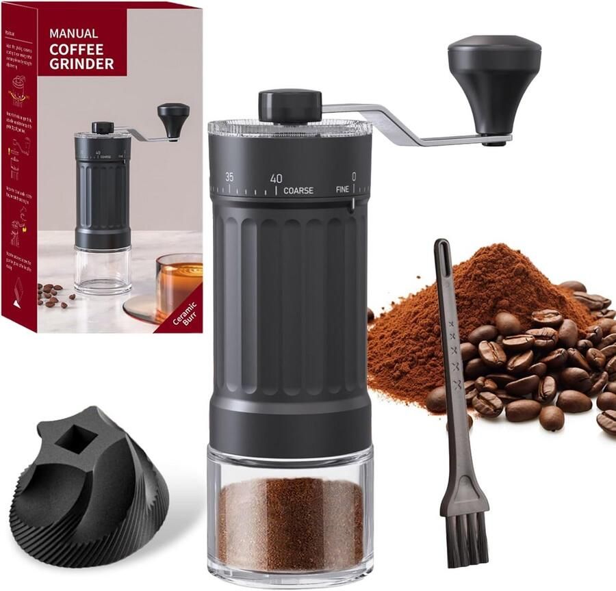Precisie Handmatige Koffiemolen met 40 Instelbare Maalgraadstanden Draagbaar