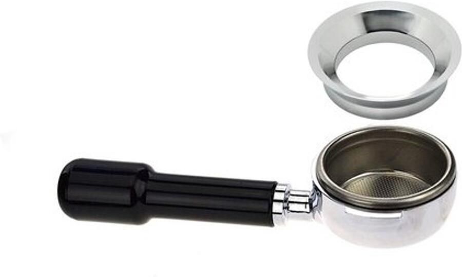 Precisie Koffietrechter Doseerring Vultrechter Espresso Bereiding CNC Gefreesd RVS 58mm Zeefdrager Zilver