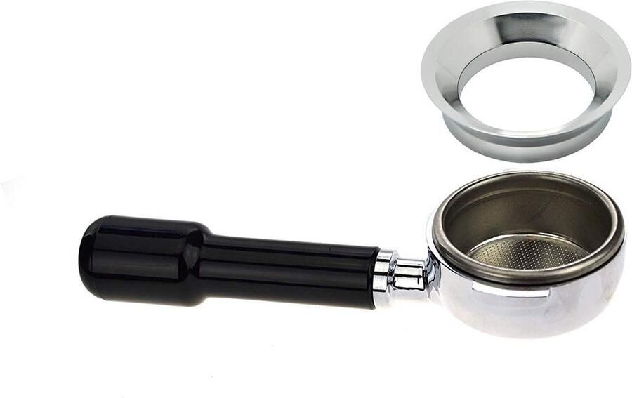 Precisie Koffietrechter Doseerring Vultrechter Espresso Bereiding CNC Gefreesd RVS 58mm Zeefdrager Zilver