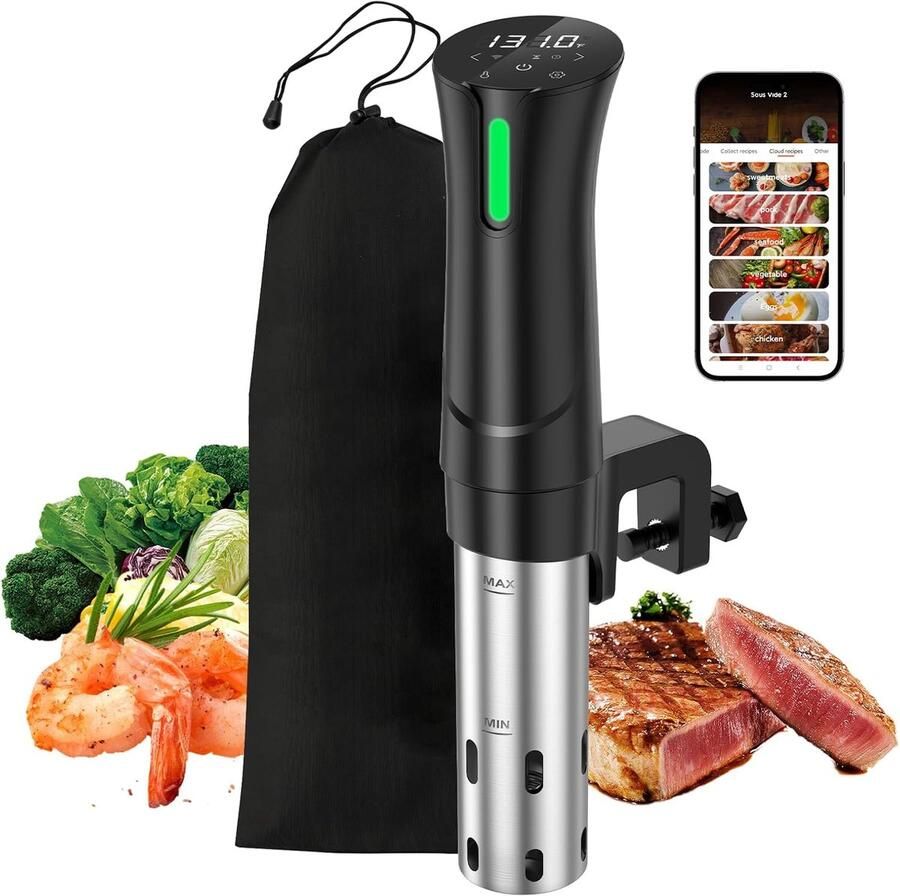 Precisie Koker Sous Vide Machine Perfect Koken Snelle Opwarming 1100 Watt Zwart
