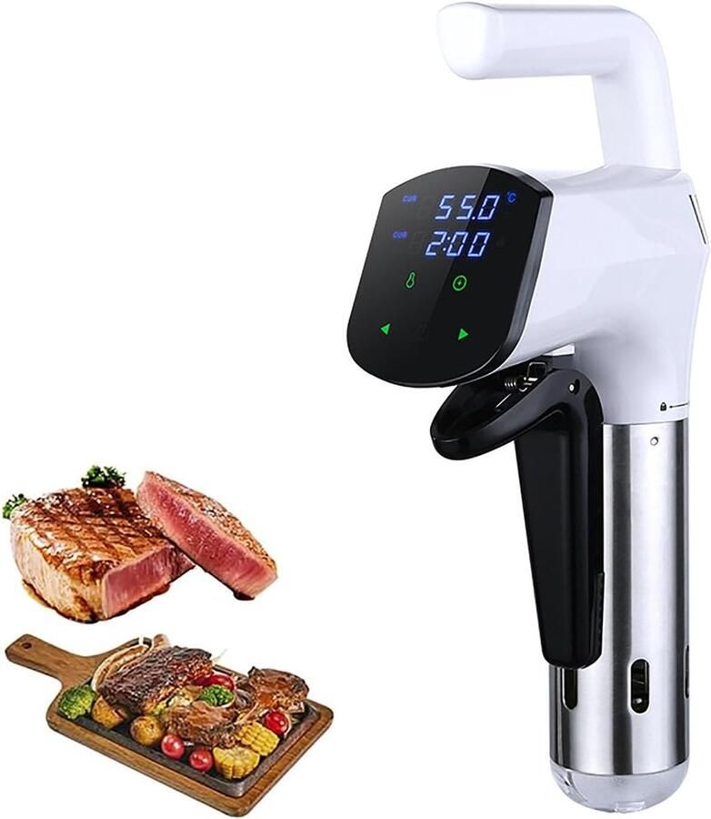 Precisie Kookapparaat Wateroven Circulatiepomp Mals Vlees Garen Wifi Touchscreen Bediening Tot 95 Graden Wit