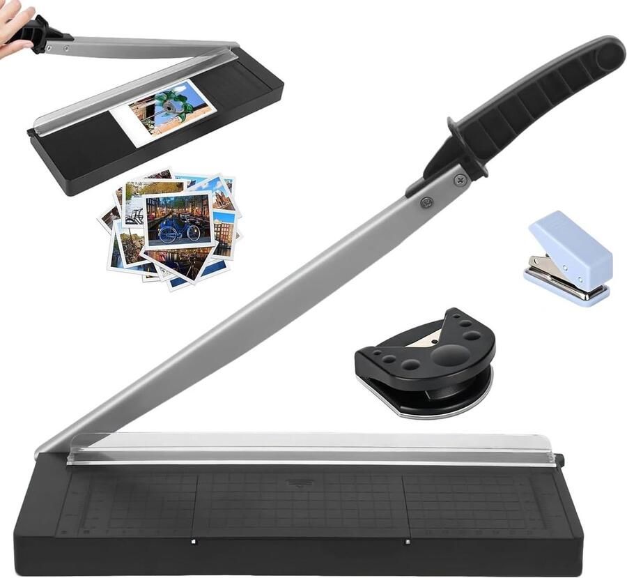Precisie Papier Snijmachine A4 Compact voor Papier en Karton Snijdt tot 8 Vellen A4 B7 80g voor Kantoor School Fotografie en Scrapbooking met 3-in-1 Functies