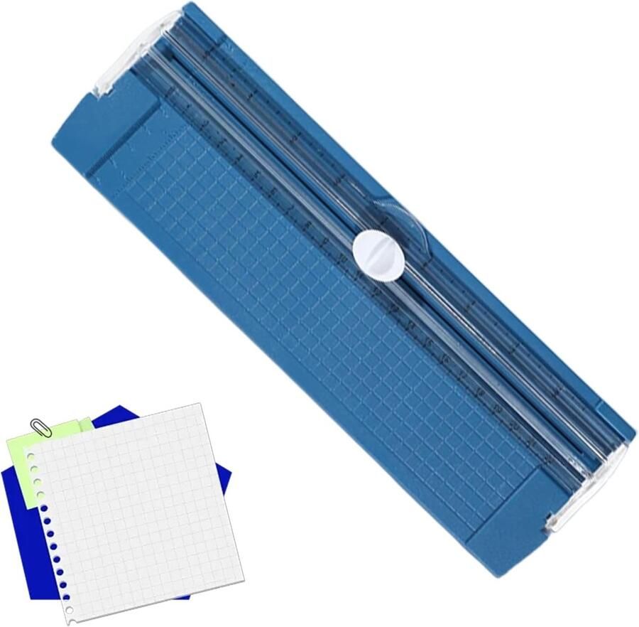 Precisie Snijmachine Papier Snijder Hobby Projecten Lichtgewicht Robuust Ontwerp 26.7 x 8.5 cm Blauw