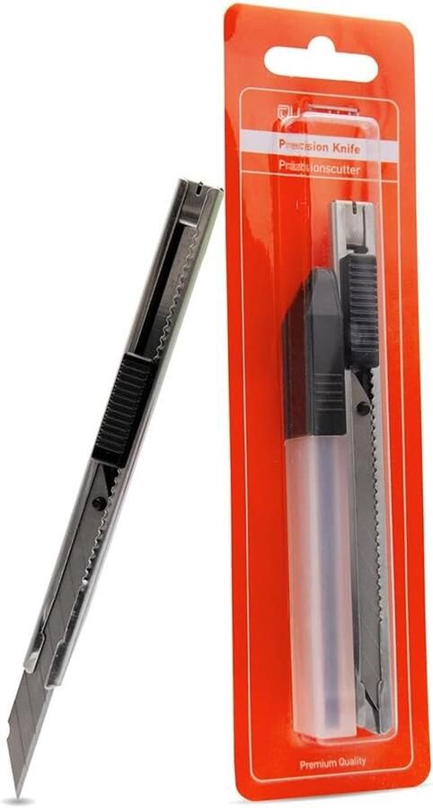 Precisie snijmes Hobbymes folie Precisie snijwerk Roestvrij staal 9mm mes Zilver zwart