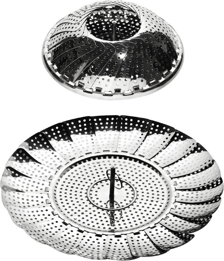 Premier Housewares opvouwbare stoomkoker 28 cm roestvrij staal zilver 28 x 28 x 7