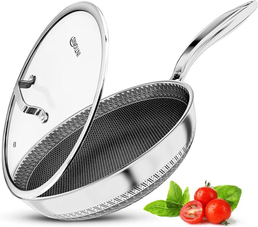 Premium 30 cm Koekenpan met Deksel Extra Diep Krachtbestendige Anti-aanbaklaag