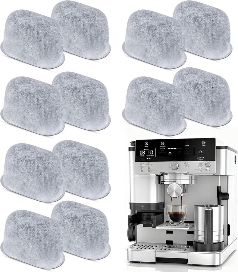 Premium Actieve Koolstof Waterfilters 12 Stuks voor Koffiezetapparaten en Sieve Carriers Ideaal voor Luxe Koffie en Zuiver Drinkwater