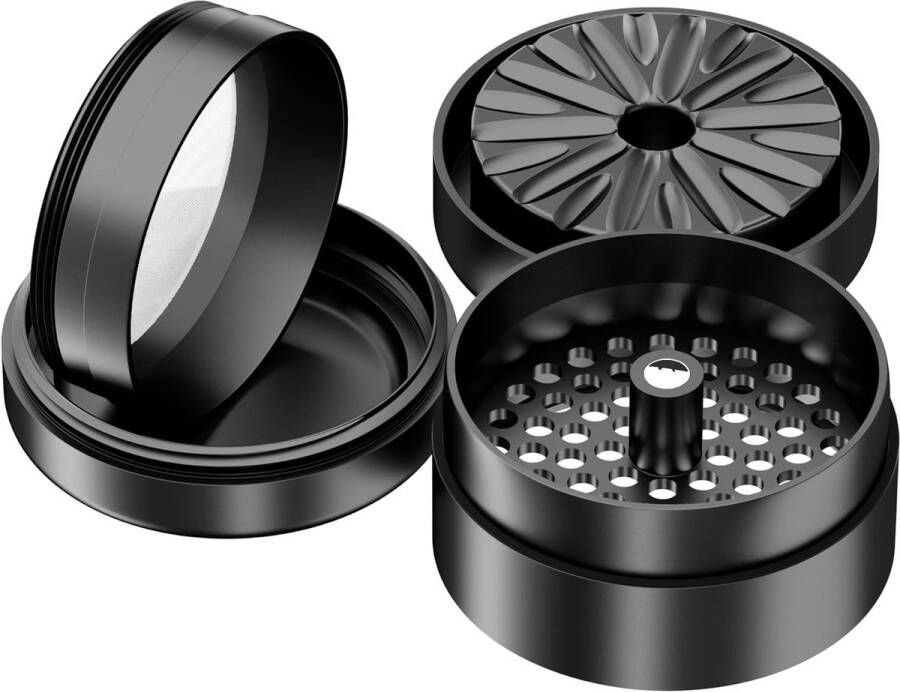 Premium Aluminium Grinder 4-delige Bloemenmolen met Fijne Zeef voor Zachte Maling