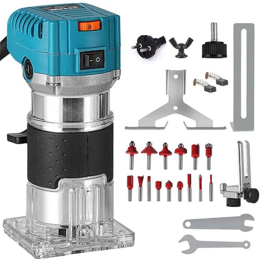 Premium Elektrisch Houtwerkgereedschap Randafwerking Multifunctioneel Klein Afschuinen Carving Road Tool Geschikt voor Houtwerk 2000W Elektrisch Houtwerk Randafwerking Machine Zwart