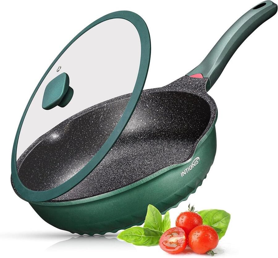 Premium Frituurpan Groen 30 cm Antikras en Inductie-compatibel Voor Dagelijks Koken