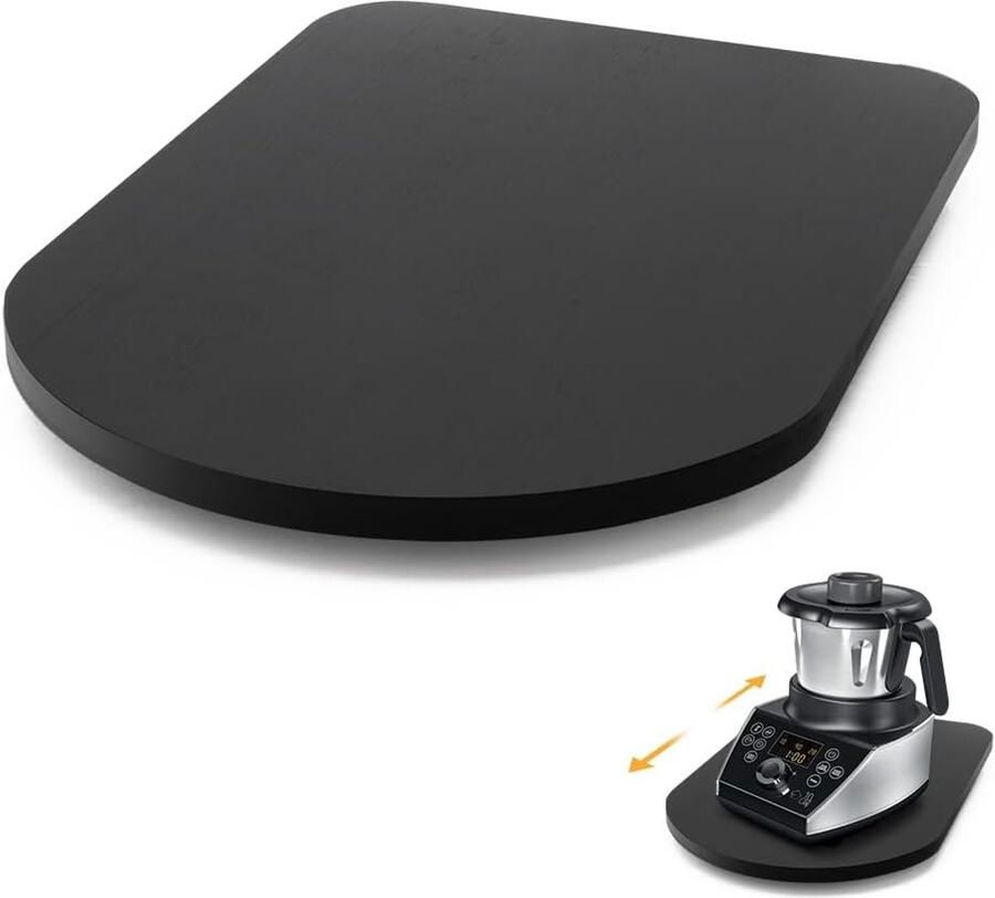 Premium glijplank TM7 voor Thermomix hoogwaardige glijder van premium hout plank voor Thermomix met 360° wielen licht glijdende rolplank voor een veilige stand van de keukenmachine